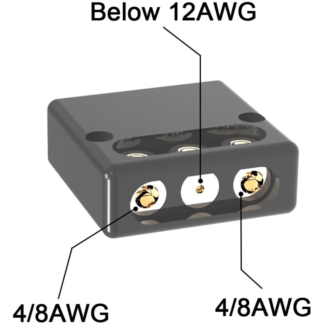 Quick-Release Power Connector for Car Amps & Powered Subwoofers - Compatible with 4 AWG & 8 AWG Cables - Fast Plug Disconnect for Amplifiers, Active Bass Systems, and Car Audio Installs 2-Pack
