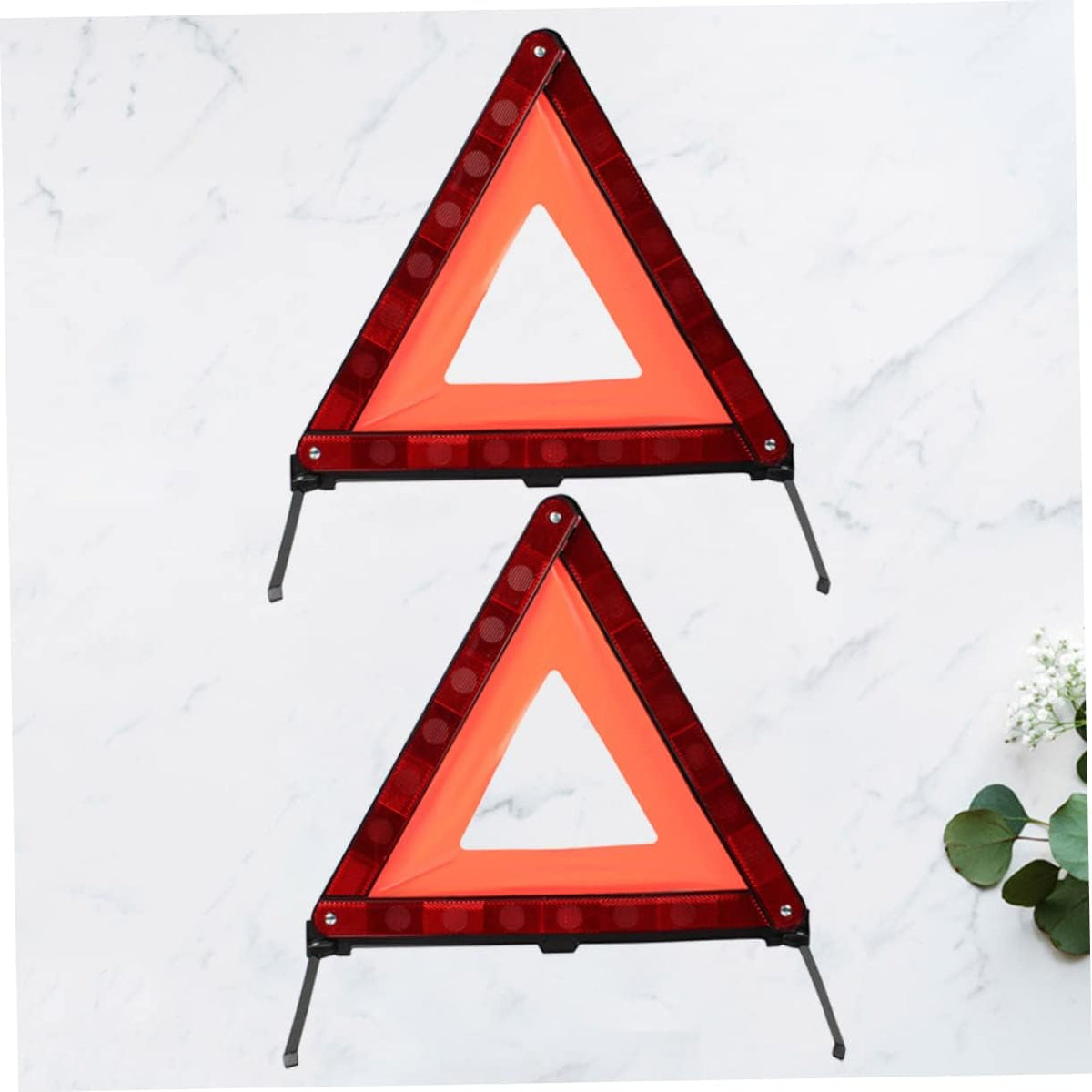 Cabilock 2pcs Reflective Triangle Warning Sign Kit Emergency Roadside Triangle for Vehicles Compact Design for Easy Storage and Quick Setup Essential Safety Accessory for Roadside