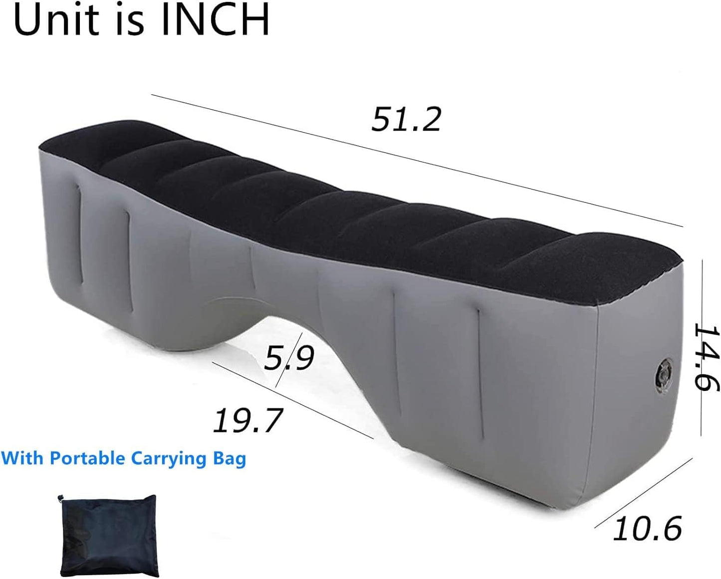 Inflatable Car Air Mattress Back Seat Bed, Universal Back Seat Gap Filler Pad Extender for SUV Camping Sleeping Travel Rest