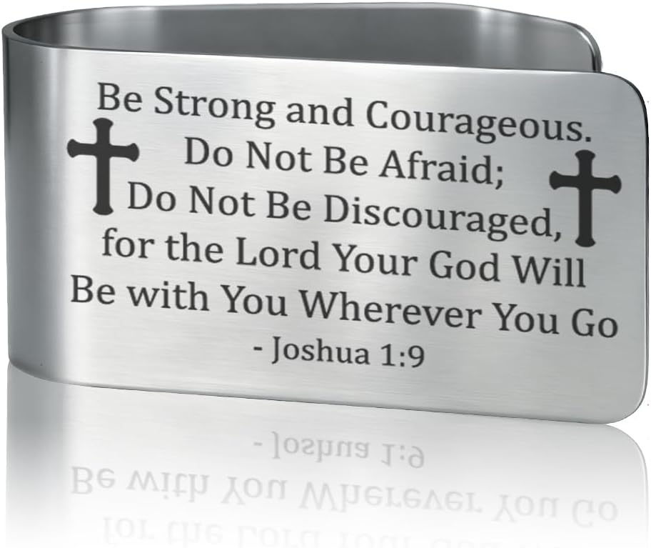God Grant Me The Serenity to Accept The Things I Cannot Change Engraved Stainless Steel Car Visor Clip, Inspirational Safe Driving Gifts for Family Friend Driver, Drive Safe God Prayer Gifts