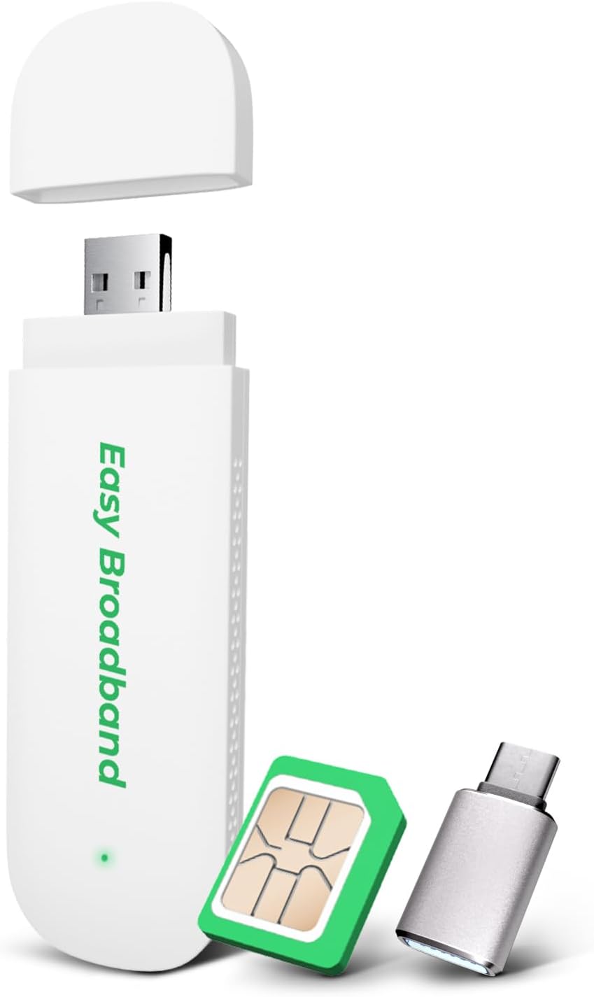 EIOTCLUB 4G LTE USB WiFi 6 Dongle - Portable Mobile Hotspot High-Speed, Portable WiFi with Pre-Installed SIM Card & Prepaid Plan Data Plans, Supports 10 Devices(use in US+CA+MX+LA)