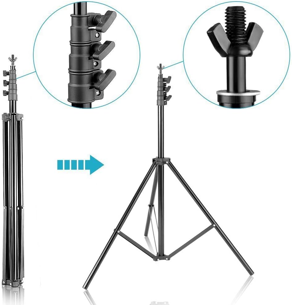 HYJ-INC 10ft x 8.5ft Adjustable Photography Backdrop Support System Photo Video Studio Muslin Background Stand Kit with Carry Bag