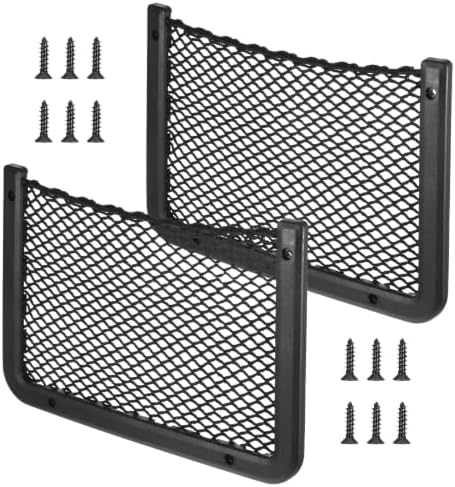 2 Pcs Framed Storage Net Pocket, 12 x 8 Inch Car Storage Net
