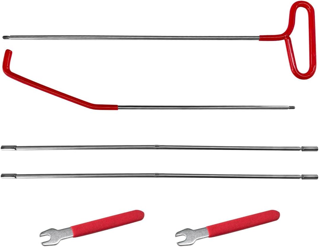 DXNQ Car Long Reach Tool, 67" Multi-Function Automotive Emergency Tool, Portable Long Pin Puller Hook Kit with Adjustable Length for Vehicles, Car Repair Tool Kit Accessories (Red)