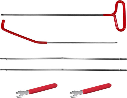 DXNQ Car Long Reach Tool, 67" Multi-Function Automotive Emergency Tool, Portable Long Pin Puller Hook Kit with Adjustable Length for Vehicles, Car Repair Tool Kit Accessories (Red)