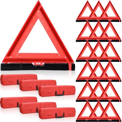 Kanayu 9 Pcs Warning Triangles Dot Reflective Foldable Emergency Safety