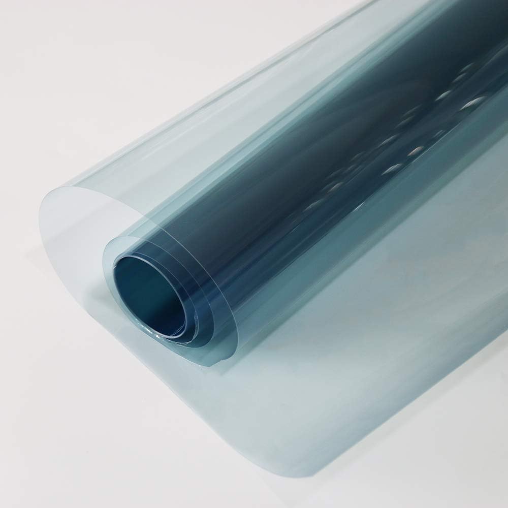 SW 80% VLT Nano Ceramic Car Front Window Film, 99% Anti UV Heat Insulation Sun Blocking Solar Window Tint, Transparent Blue, 20Inch X 10Feet