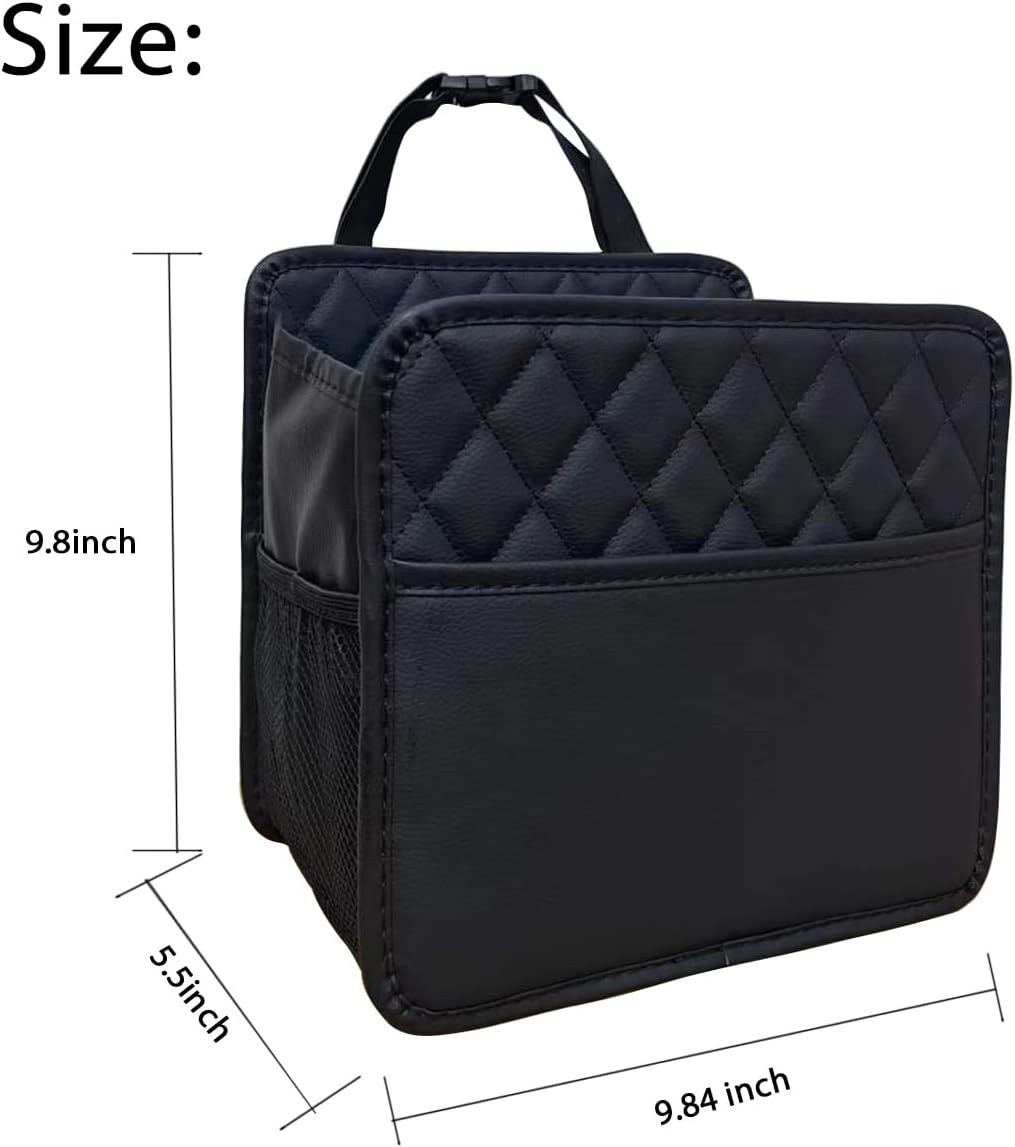 Car Seat Back Organizer, Hanging PU Leather Car Storage Bag, Compatible with Most Vehicles Interior Accessories Organizer