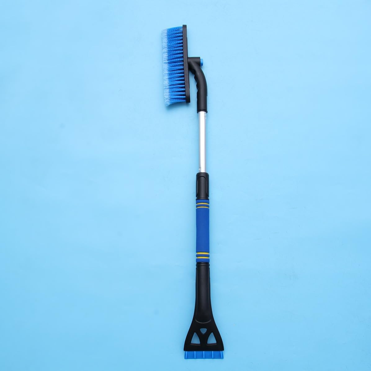 TEHAUX Snow Removal Brush Car Ice Scraper Telescopic Blue PVC PP Metal
