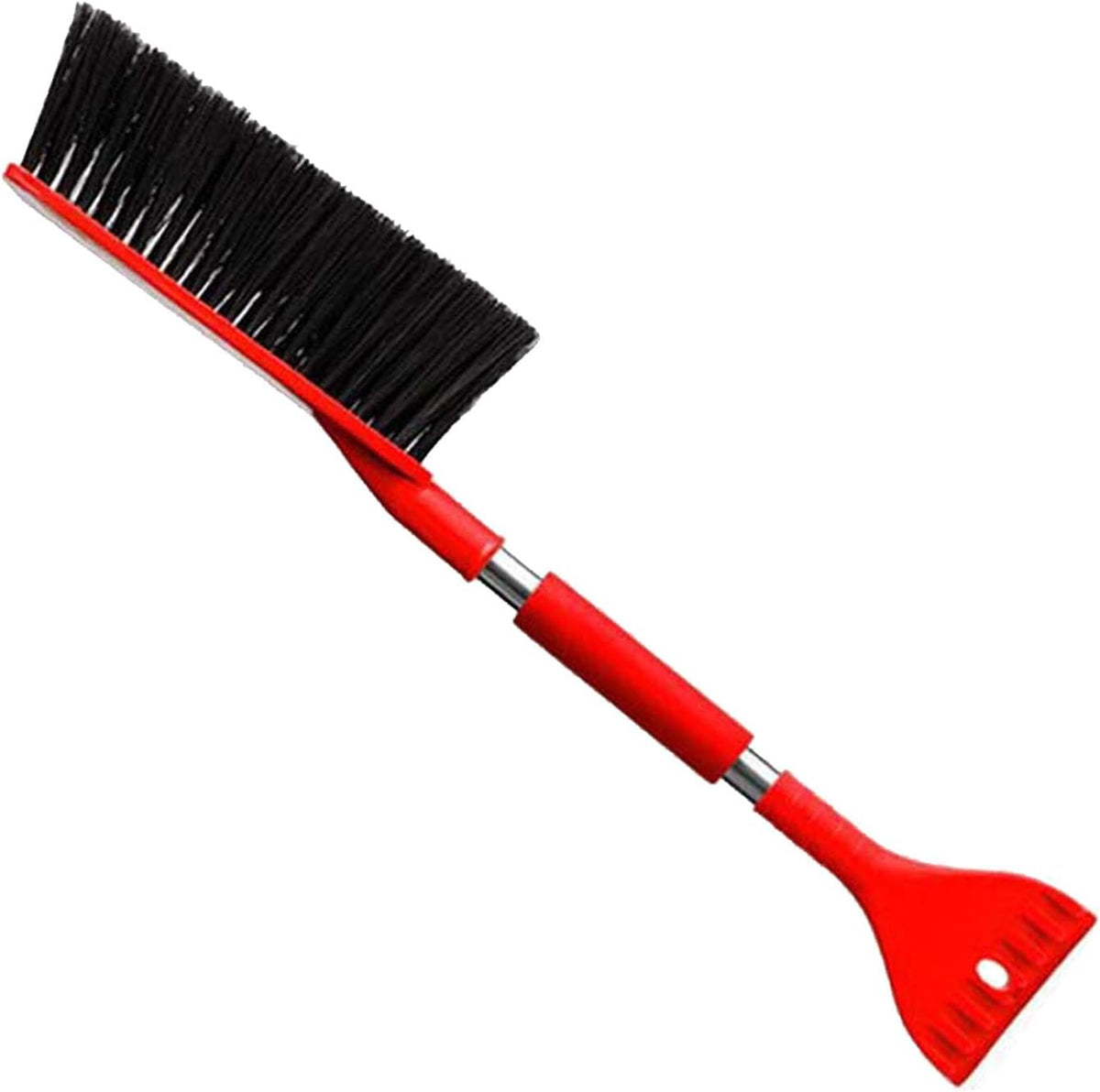 2 in 1 Snow Brush, Snow Brush and Ice Scraper for Car Windshield, Window Scraper Deicer for Car SUV and Truck, Adjustable Angle Ice Scraper with Ergonomic Grip for Vehicle (Red)