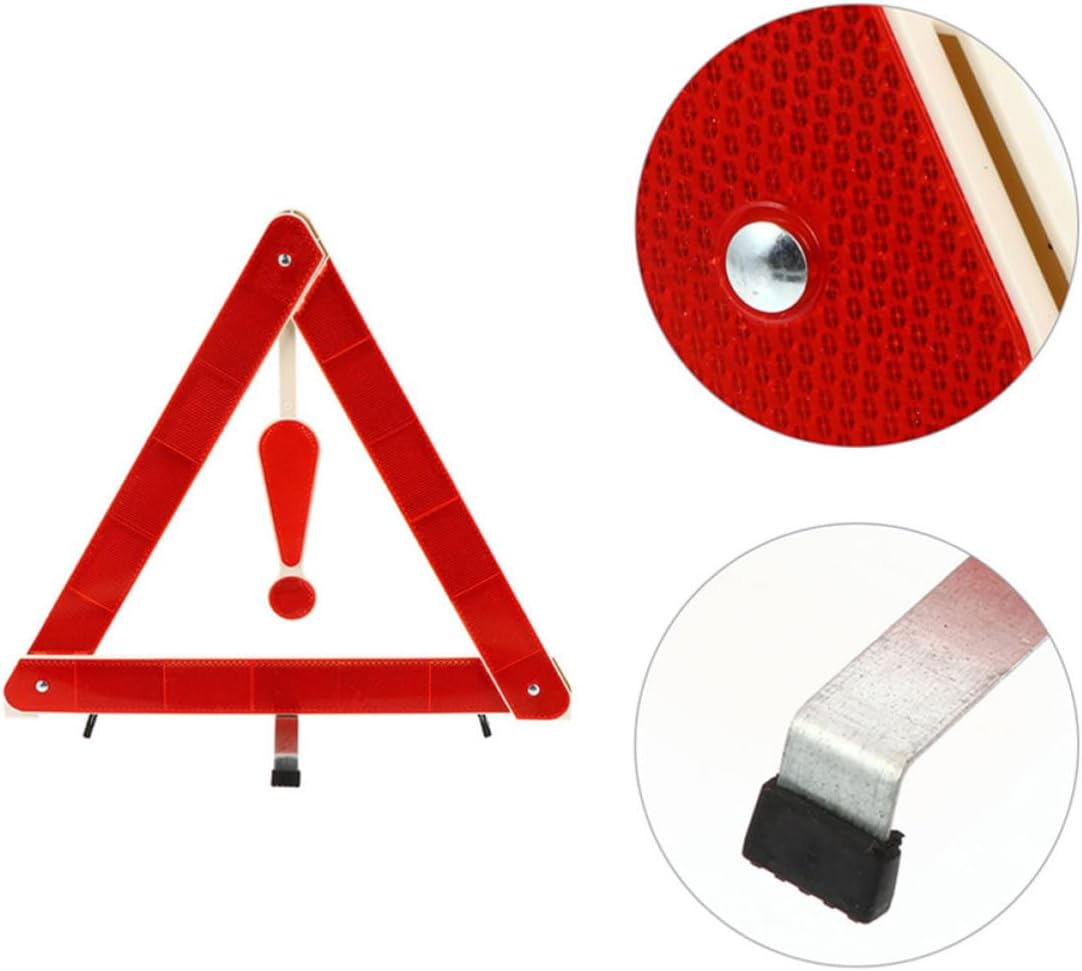ERINGOGO 3pcs Emergency Triangle Warning Signs Reflective Safety Triangles Roadside Reflectors for Car and Truck Portable and Stable in Windy and Rainy Conditions