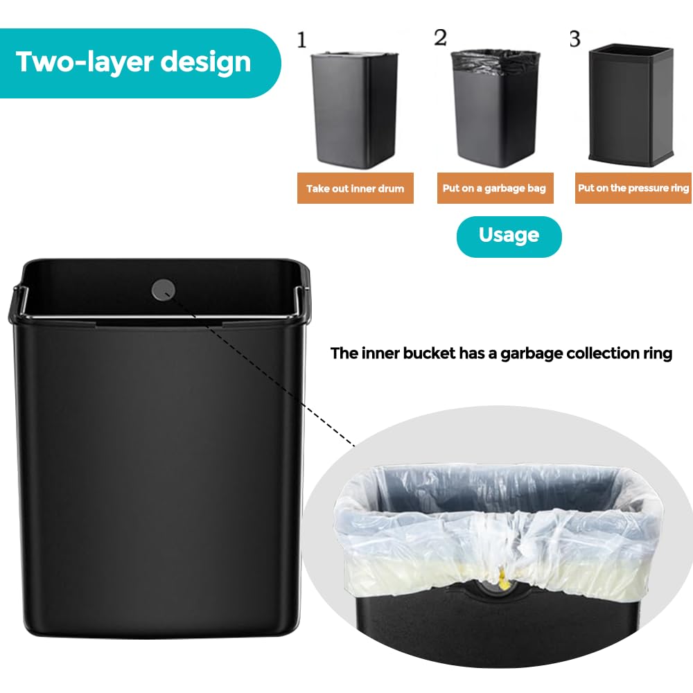 4 Gallon Black Bathroom Trash can