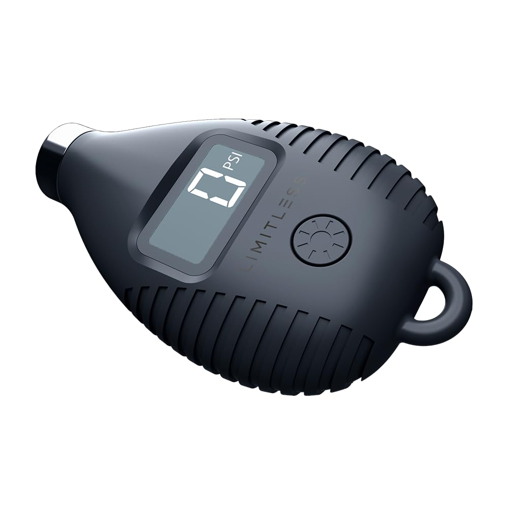 Digital Talking Tire Gauge with Backlit LCD Digital Display, Audible Voice PSI Readout, LED Light and Keychain Hook (Navy)