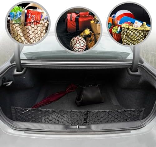 Envelope Style Trunk Mesh Cargo Net for Dodge Charger 2011-2024 - Car Accessories - Premium Trunk Organizers and Storage - Cargo Net for Sedan - Vehicle Carrier Organizer for Dodge Charger