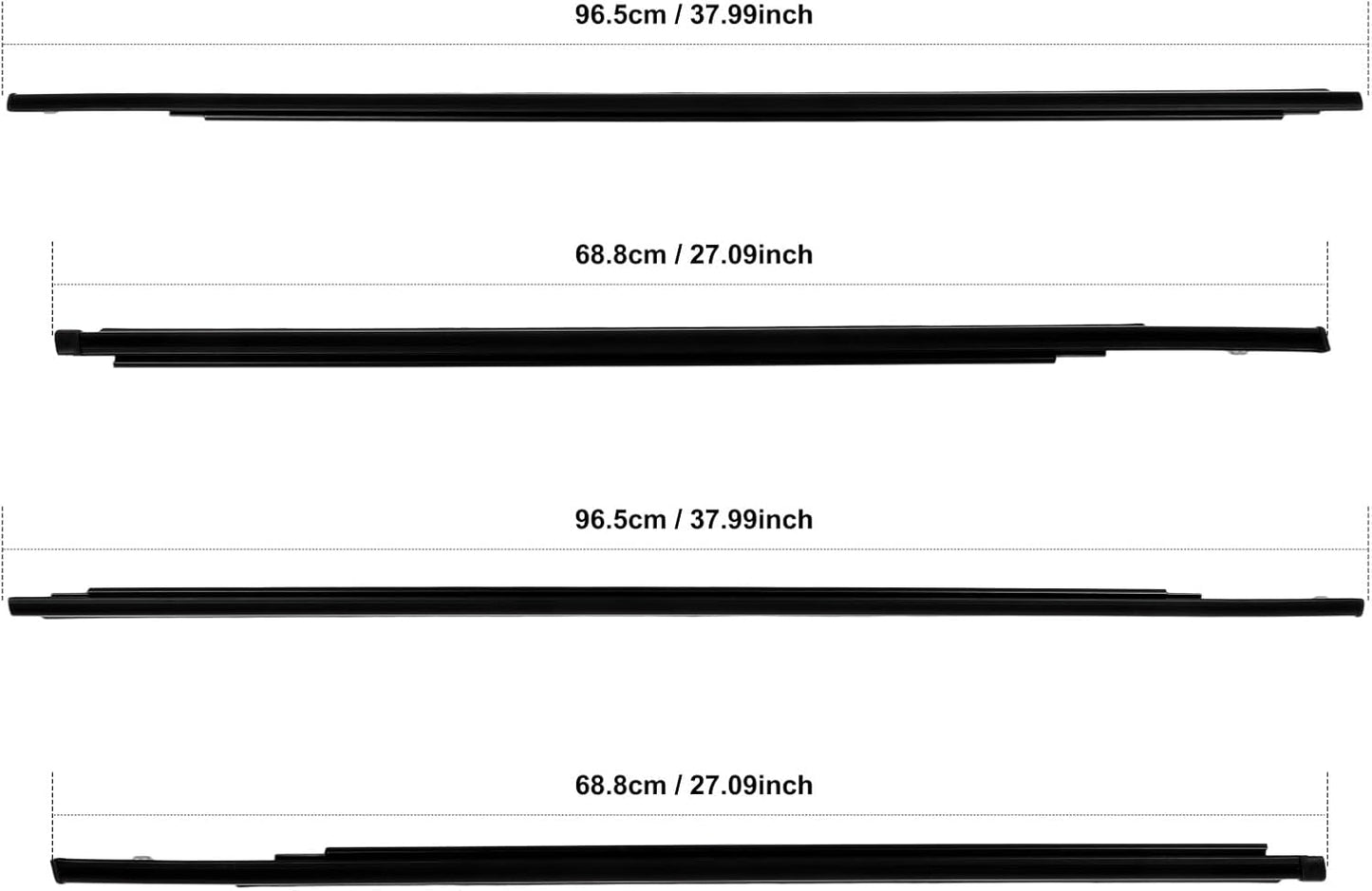 OCPTY 4PCS Car Outer Door Window Molding Trim Weatherstrip Window Seal Compatible with 2007-2016 For Toyota Yaris Sedan 4-Door, Replace 68160-52150,68180-52130,68210-52150,68230-52130