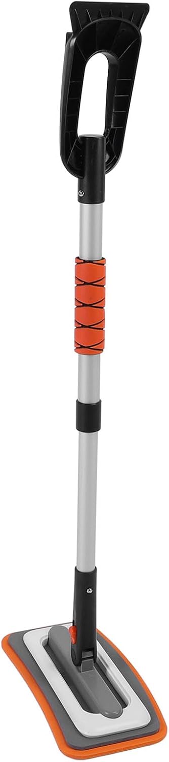 Car Snow Scrapers,Aluminium Alloy Ergonomic Handle Efficient Snow Removal Snow Broom Ice Scraper for Car Windshield (Orange)