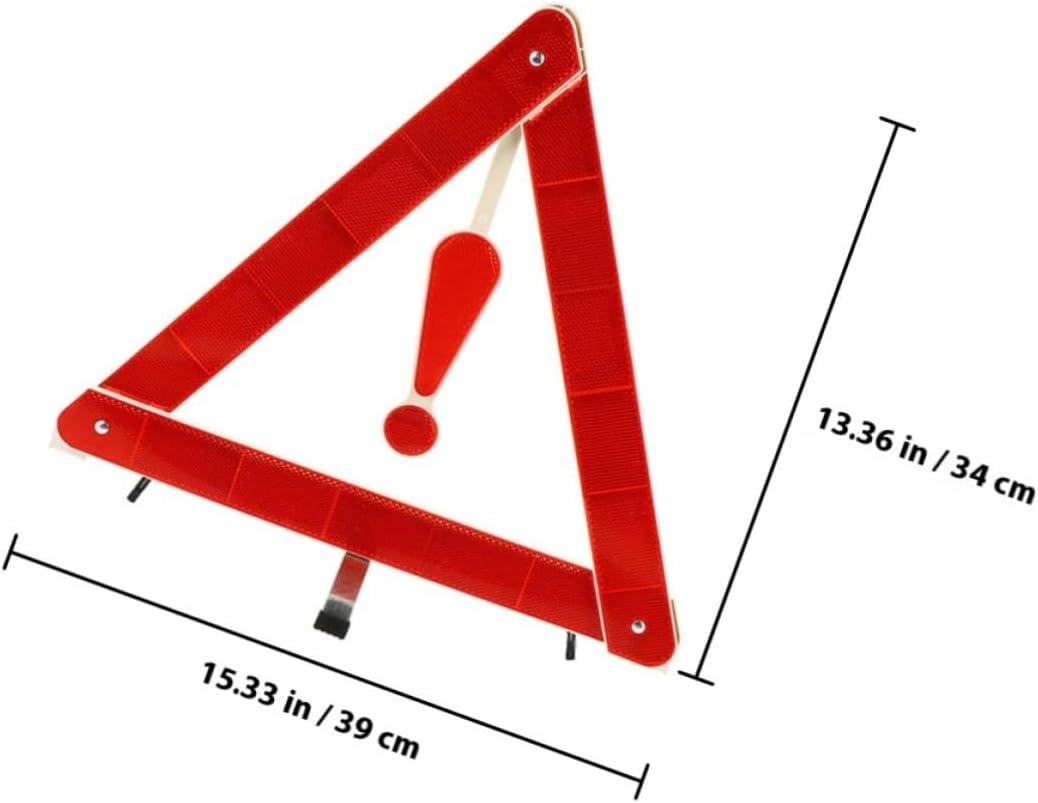 3pcs Reflective Warning Triangles for Vehicles Emergency Triangle for Roadside Use Portable and Stable in Windy and Rainy Conditions Pvc and Abs Plastic Material