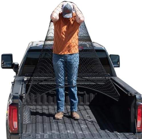 Upgraded Highly Elastic Truck Bed Cargo Net Organizer, 4'x4', USA