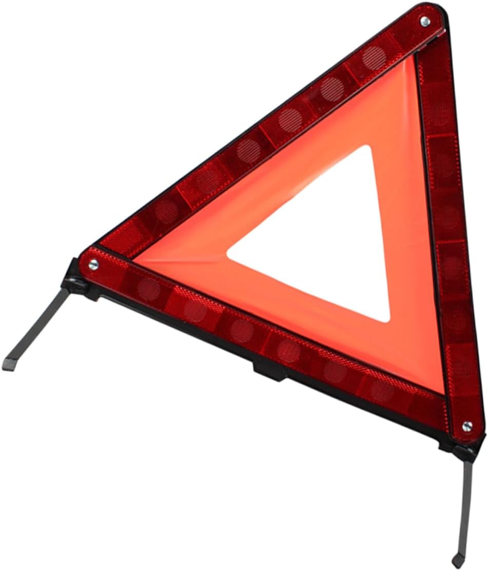 Roadside Hazard Warning Sign Triangle with Weighted Base for Vehicle