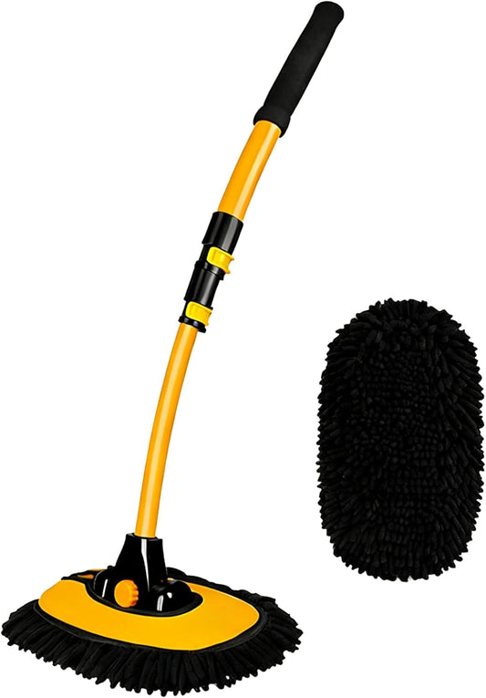 15° Curved Car Wash Brush, Car Wash Mop with Long Handle