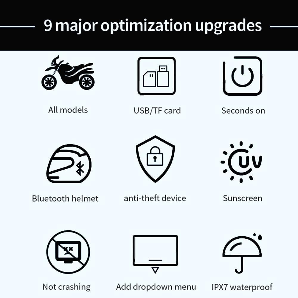 12V-24V 5-inch Waterproof Motorcycle GPS Navigation System with Wireless CarPlay/Android Auto/HiCar Wi-Fi Bluetooth FM Linux Operating System