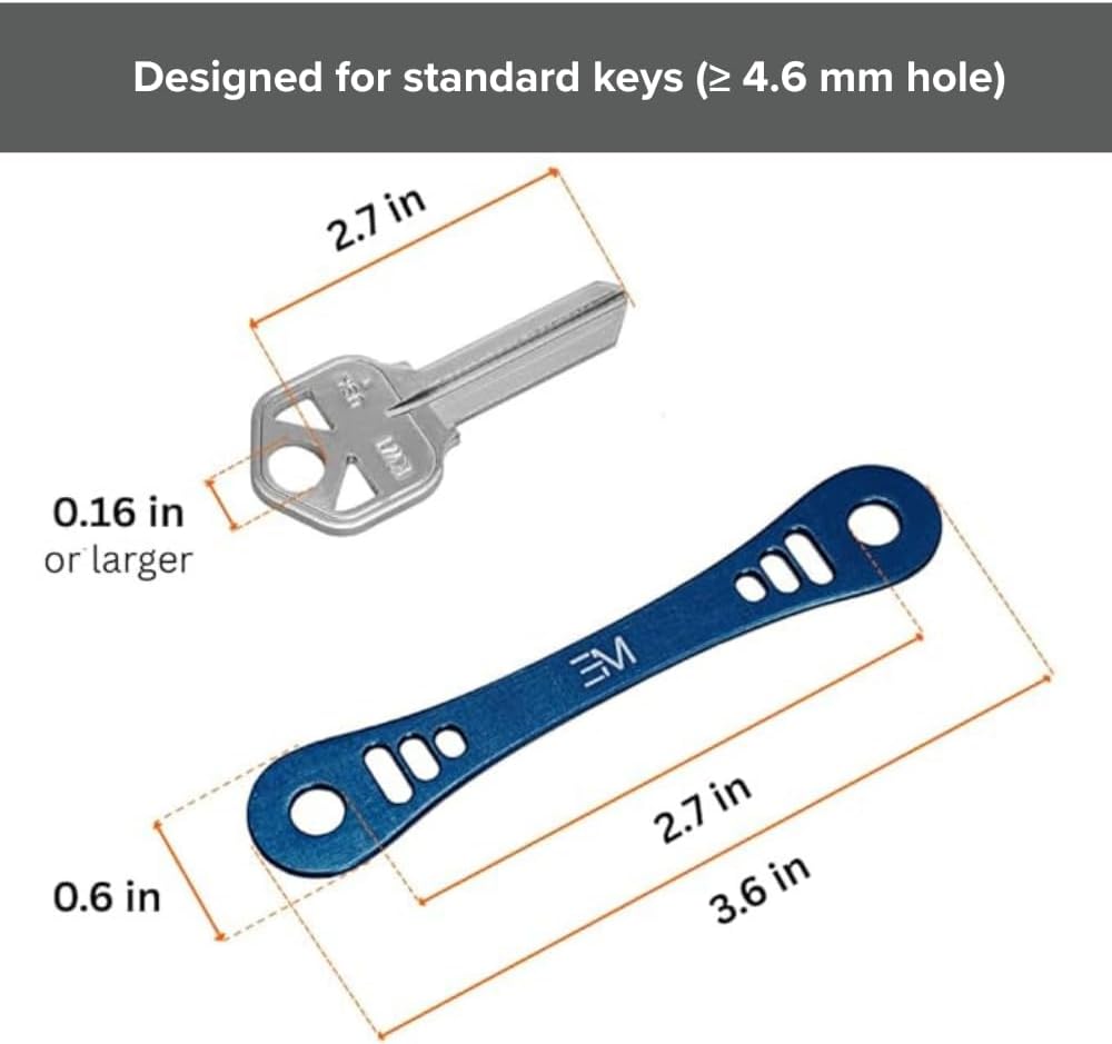 EM Compact Key Holder, Pocket Key Organizer, 14 Keys Key Bar