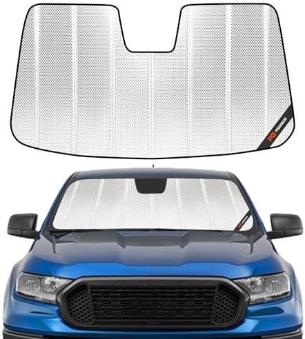 Windshield Sun Shade for Ford Ranger 2019-2023. Reflective Aluminum Film Front Window Sunshade B