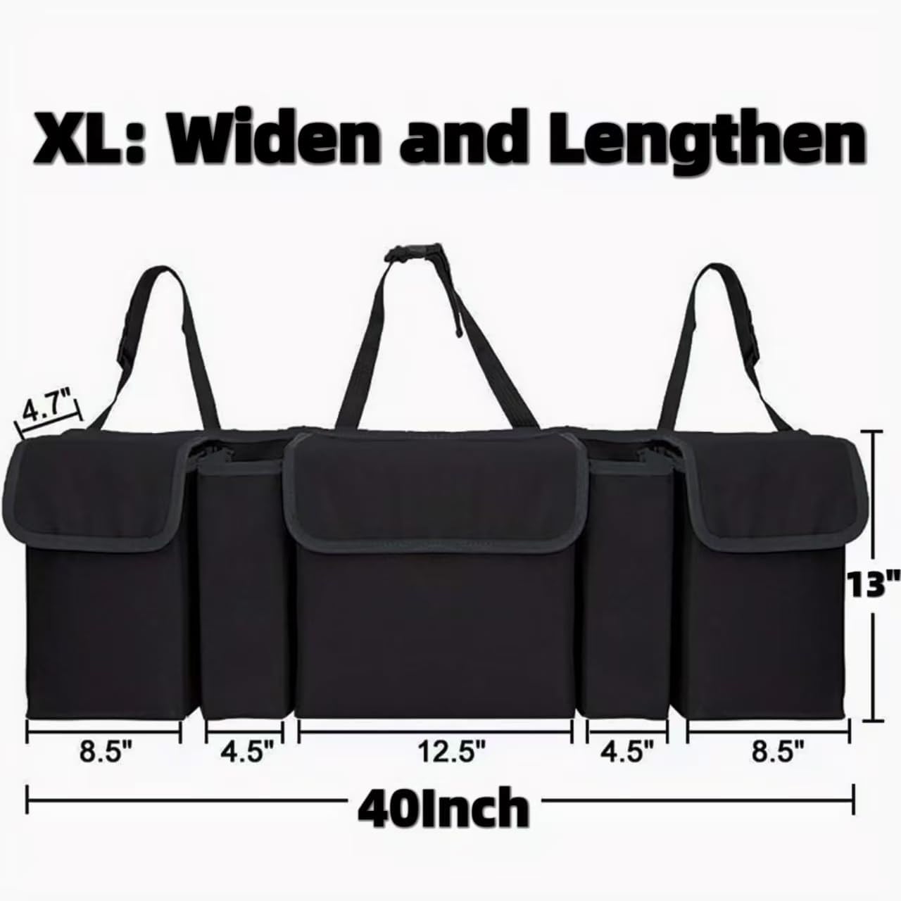 AOPHY Car Organizers and Storage, Backseat Hanging Organizer with 5 Pockets, Waterproof Collapsible Large Capacity Organization Bag, Interior Accessories Trunk Organizer for Car, SUV, Truck, MPV
