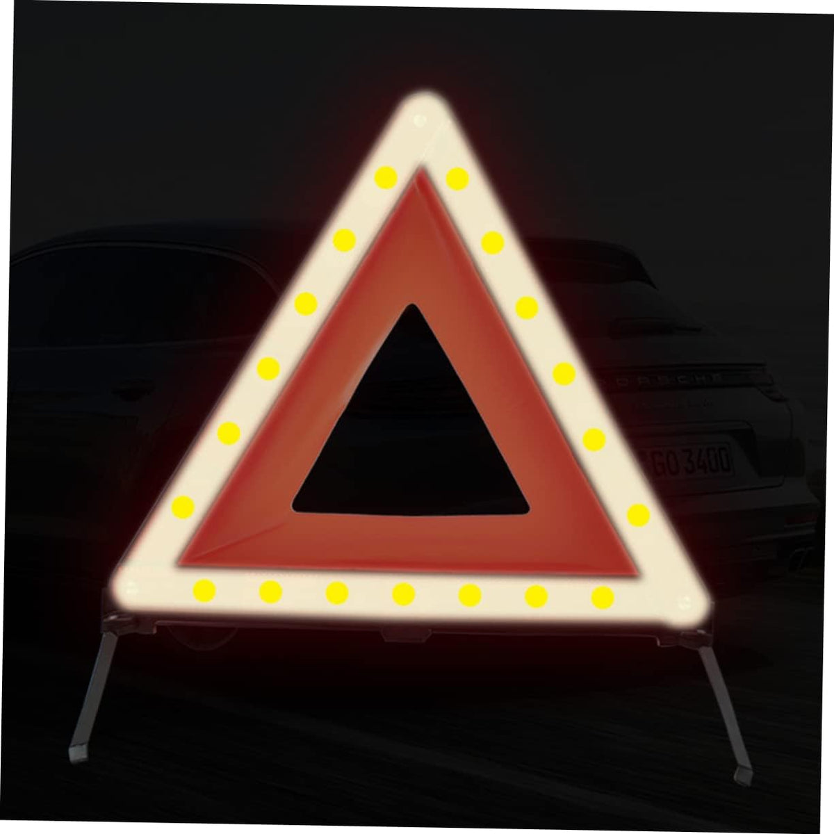 Roadside Hazard Warning Sign Kit 2pcs Triangle Warning Sign Led Triangle for Cars