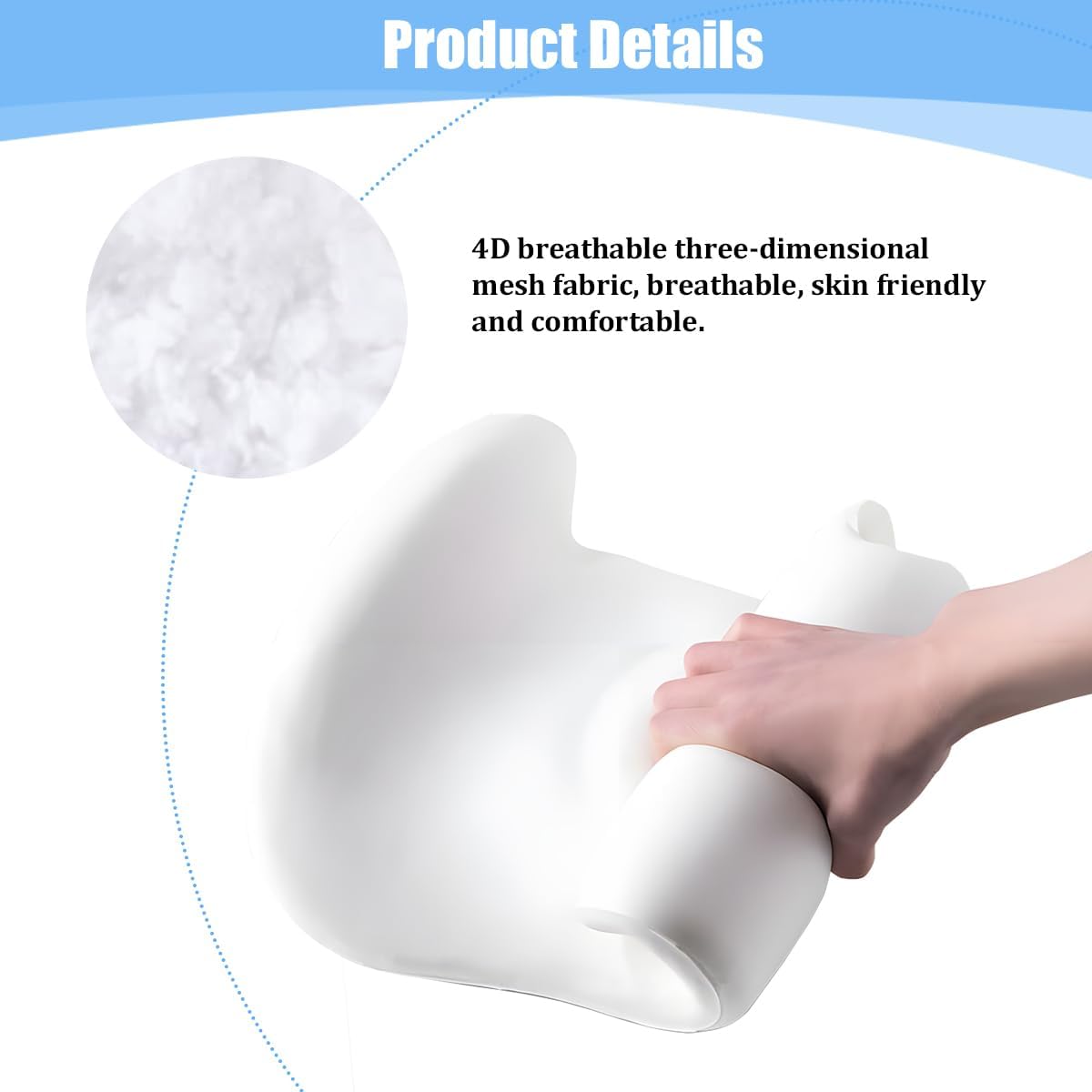 15.35 Inch Memory Foam Car Lumbar Support Pillow, Black