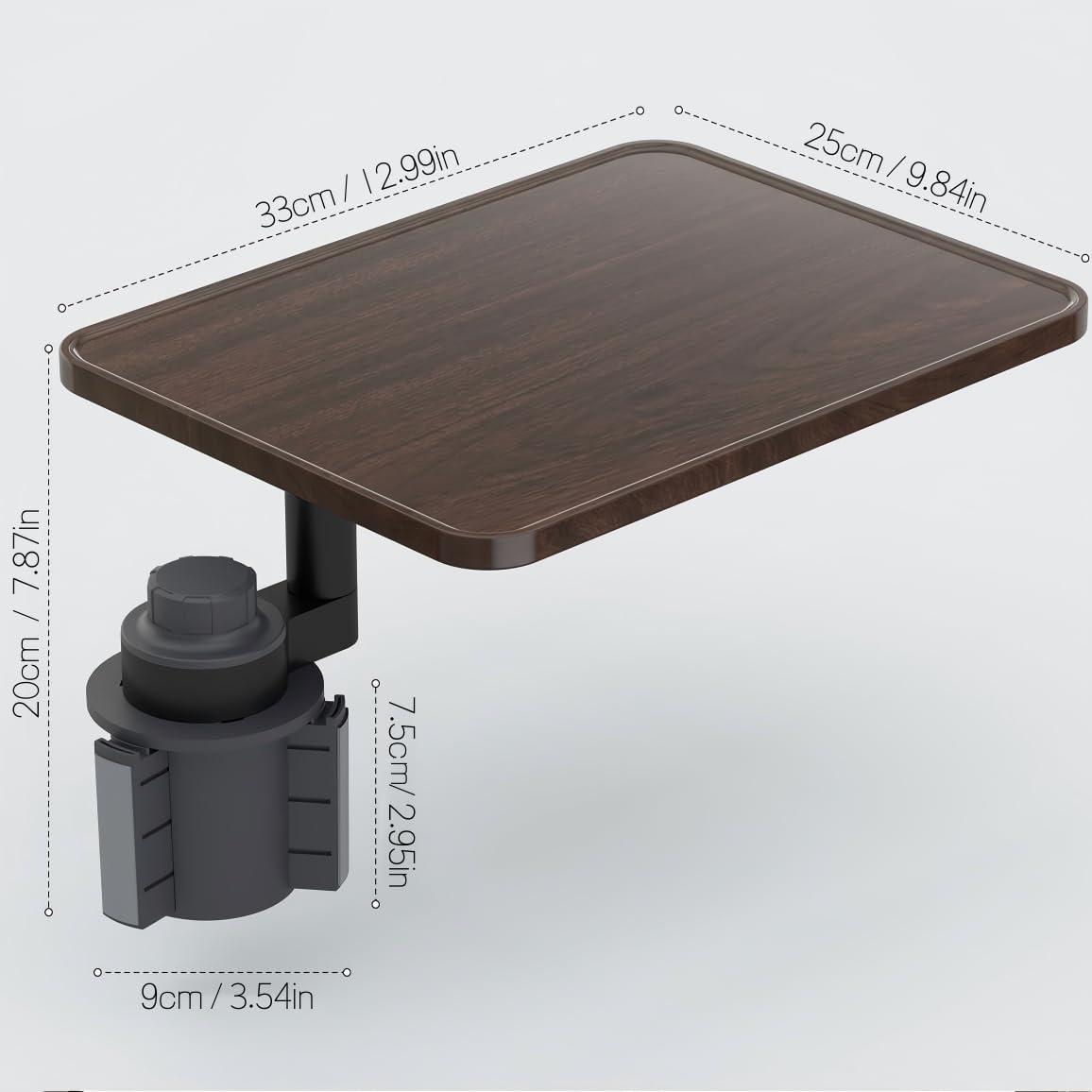 Car Desk for Laptop,360° Rotating Cup Holder Table，Wood Car Tray, Car Table & Car Food Tray，Steering Wheel Tray， Car Accessories for Women & Men. Compatible with Tesla Model Y/3/S, Ford F150& Most