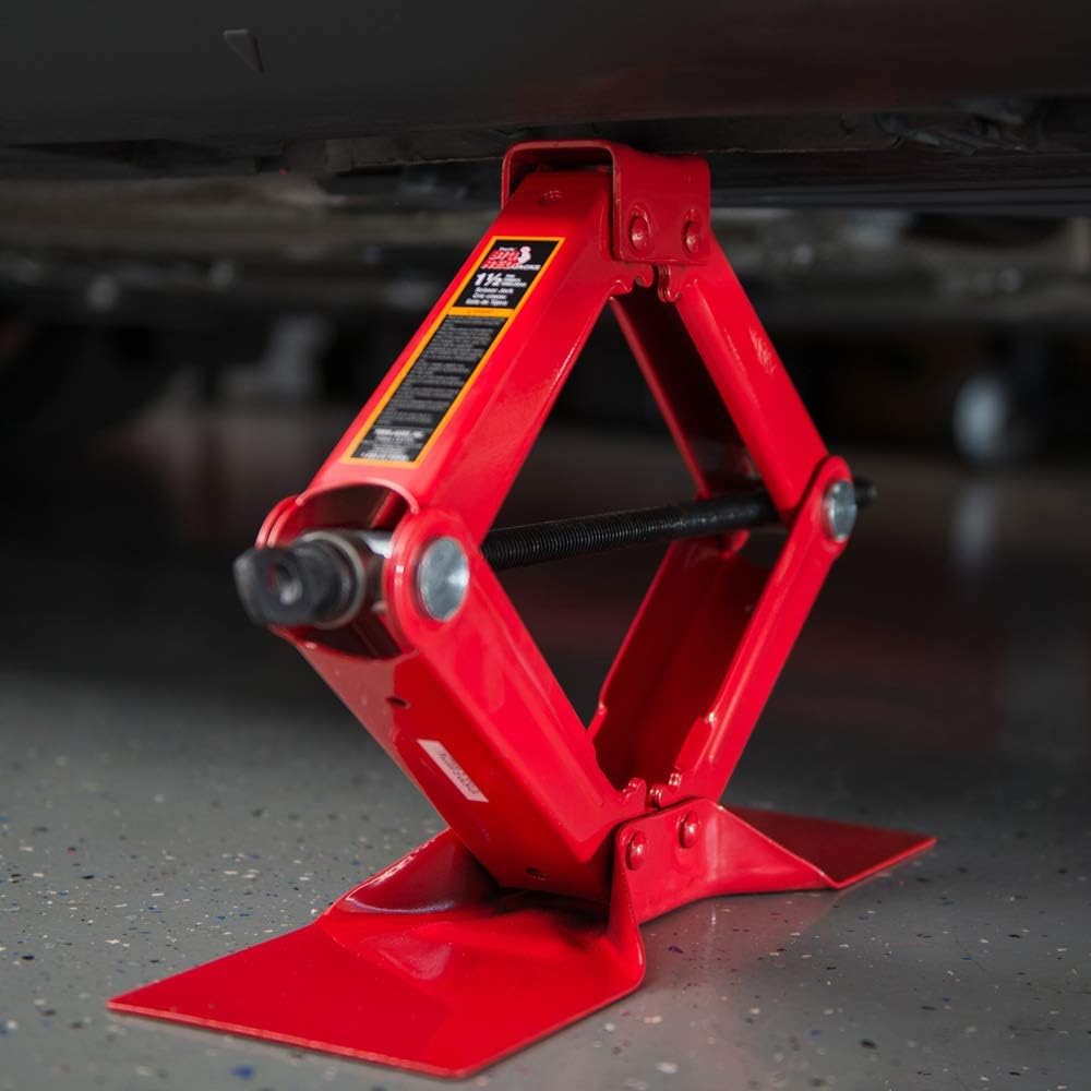 BIG RED Scissor Car Jack, 1.5 Ton (3000lbs) Steel Scissor Lift Jack Car Kit