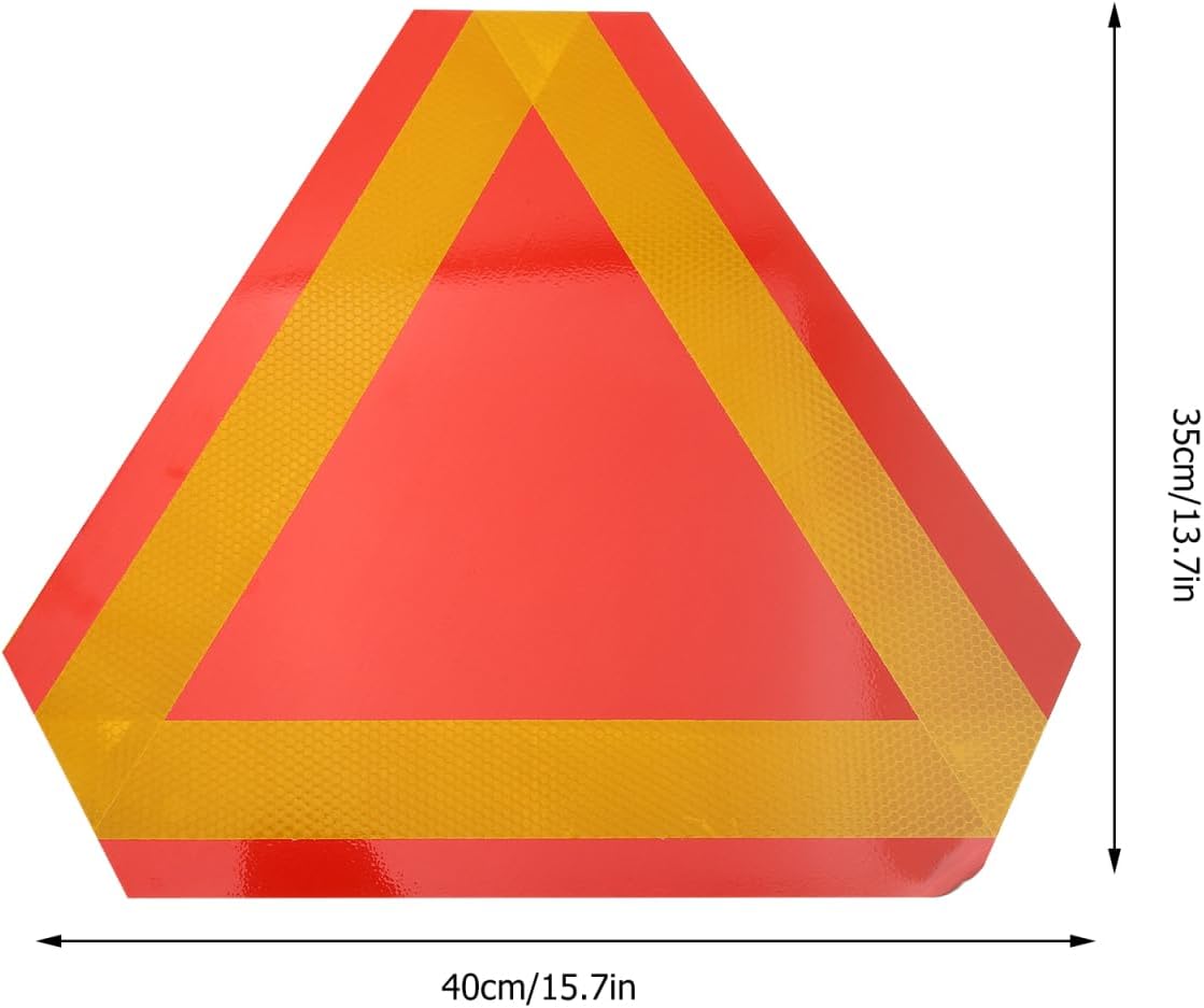 2Pcs Slow Moving Vehicle Safety Sign, Reflective Triangle Reflectors for Golf Cart UTV Trailer, Aluminum SMV Warning Decals Accessories
