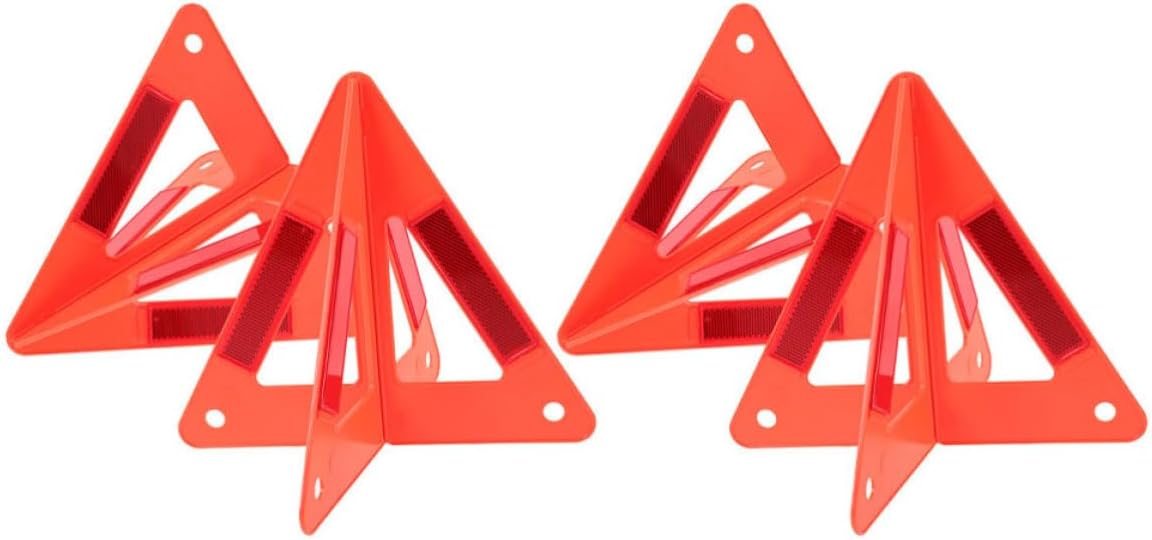4pcs Emergency Roadside Reflective Safety Triangle Warning Sign
