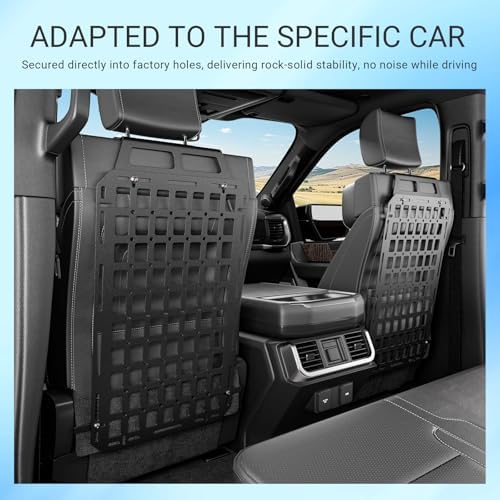 SZYANG Seat Back Molle Panel Compatible with 2015-2026 Ford F-150 Seat Back Organizers Molle Tactical Truck Organizer Replacement for 2015-2026 Ford F150 Accessories(2PCS)