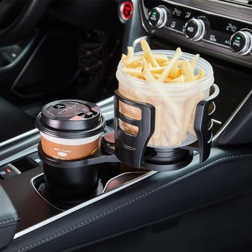 Car Cup Holder Expander, Coffee Mug, Adjustable Arms and Base Expandable Insert Accessories for Cars, Flasks 18-64oz Most Coffee Mugs Bottles & CupsBlack