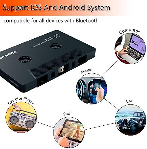 Arsvita Bluetooth 5.0 Wireless Cassette Adapter & Car Audio Cassette to Aux Adapter
