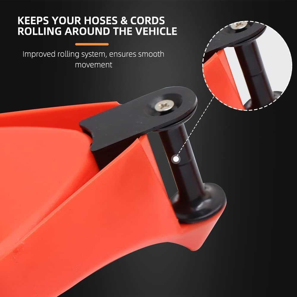 SPTA Car Hose Guide, 4pcs Automatic Plastic Hose Guides, Car Wheel Rolling System Tool, Preventing Stucking and Snagging Under Tires, for Car, Motorcycle and Truck Tires -HWPFC12-4