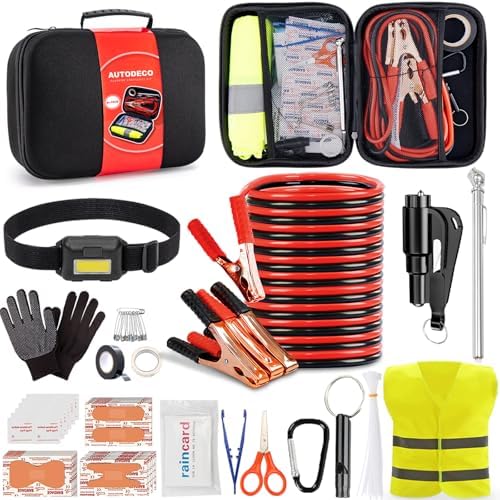 Car Roadside Emergency Kit, Portable Car Safety Kit Car Kits for Emergency, Black