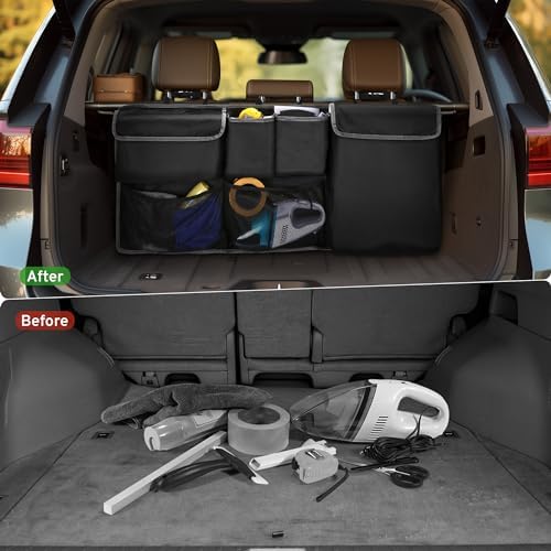 XHRING Car Trunk Organizer Storage Backseat Hanging Bag for Jeep Wrangler Grand Cherokee Renegade Cherokee Compass JL Wagoneer Patriot Liberty JK TJ Commander 2/4 Door SUV Accessories 2000-2025 2026