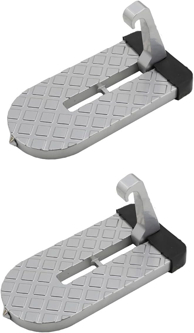 Car Door Step for Easy Roof Access -Multi-Foldable Aluminum Alloy Car Step Hook for Most Cars, SUVs, Trucks - with Glass Breaker - Roof Rack Accessories(Long Style Golden 1 Pack)