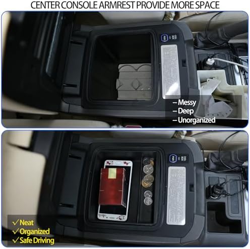 Center Console Storage Box Fit for Toyot@ Land Cruiser Prado FJ150 150 2003-2019, Console Side Tray Organizer Storage, with Mat (2003-2019 Fit Car Refrigerator)