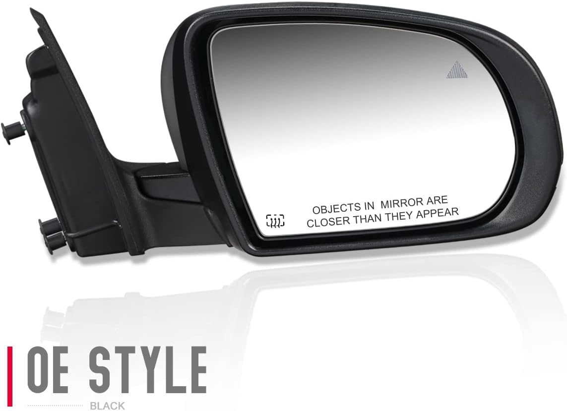 Auto Dynasty CH1321431 OE Style Right Side Mirror - Power Folding | Power Adjust| Memory | Blind Spot Detection | Puddle Light - Compatible with Jeep Cherokee 14-20, Paint to Match