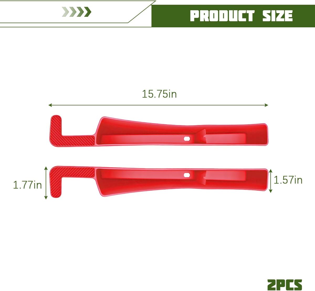 2PCS Car Seat Gap Filler Organizer, Seat Side Gap Organizer for Phone Keys Cards, Multifunctional Automotive Interior Storage Accessories, Universal for SUV Truck Sedan (Red)
