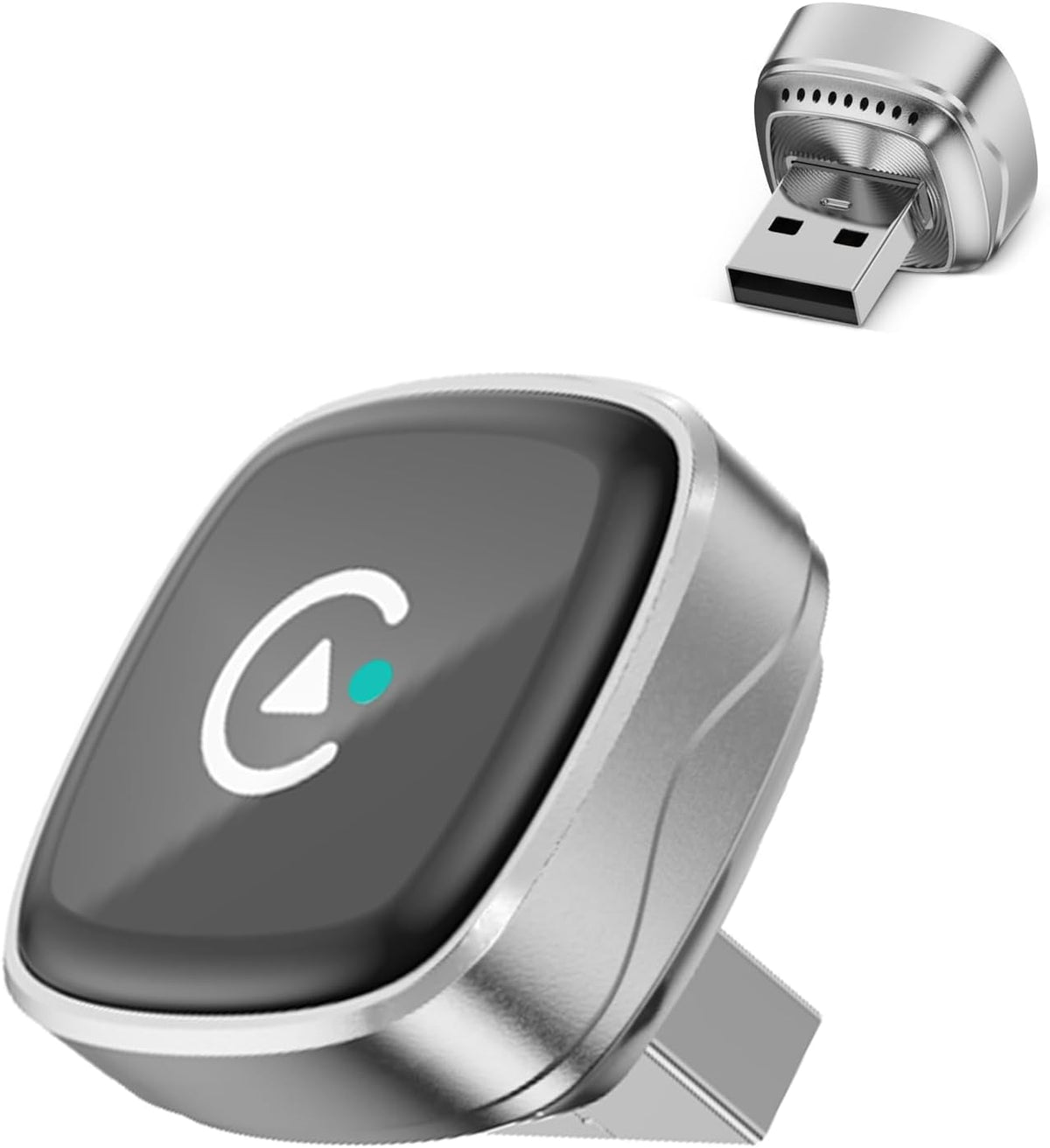 2026 Ultra Mini Wireless Carplay Adapter for iPhone & Android Auto, USB for Apple Car Play Dongle Plug & Play for iOS 10+ & Android 10+, Auto-Reconnect, Stable & No Lag (Sliver)