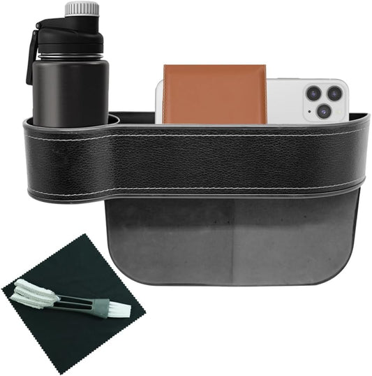 Car Seat Gap Filler Organizer 2 Pack - Accessory Tray for Front Seat Console Car Organizer and Storage w/Accessories