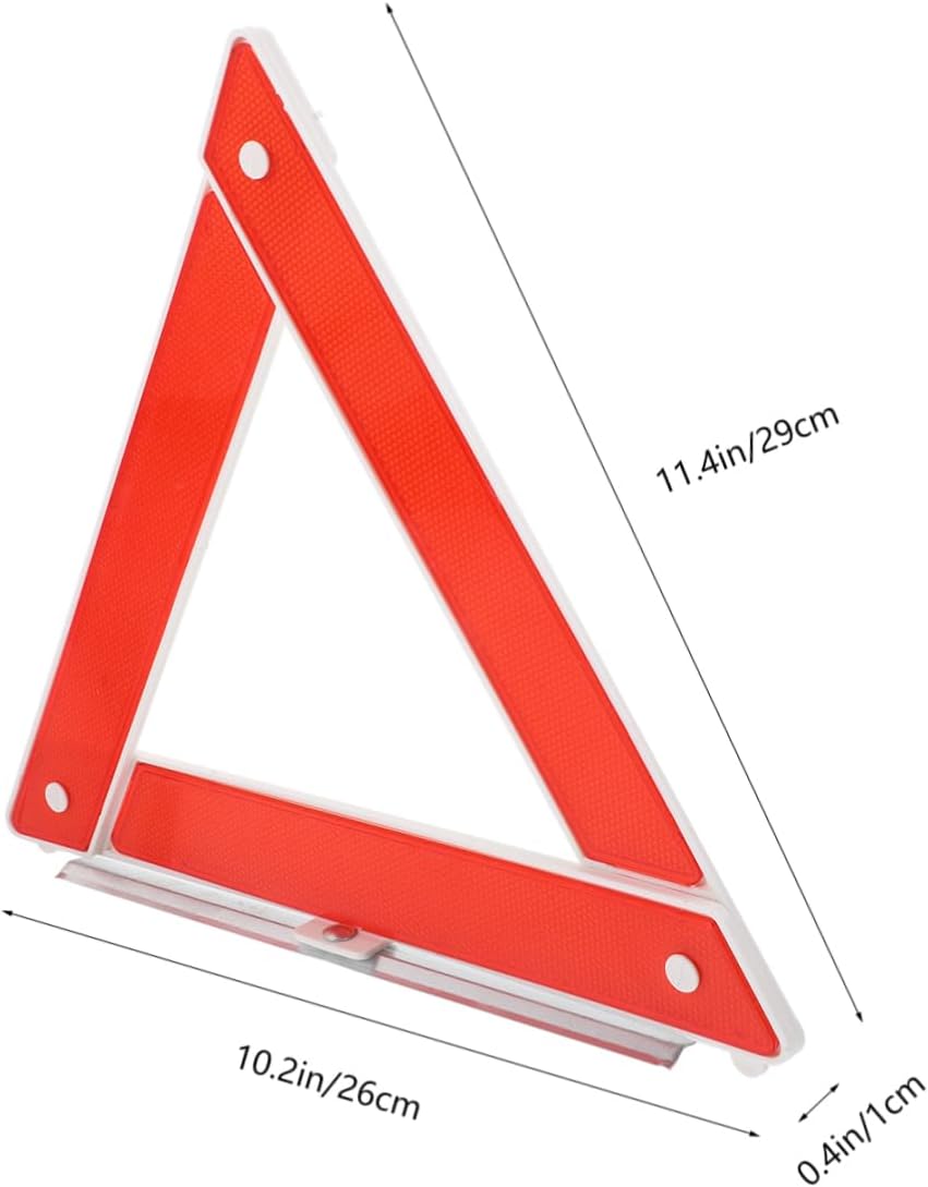 ERINGOGO Red Triangular Warning Sign for Roadside Parking, Easy Setup
