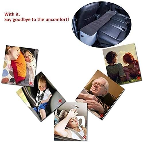 Auto Inflatable Car Travel Mattress Back Seat Gap Pad Air Bed Cushion Camping Air Couch (Light Grey)