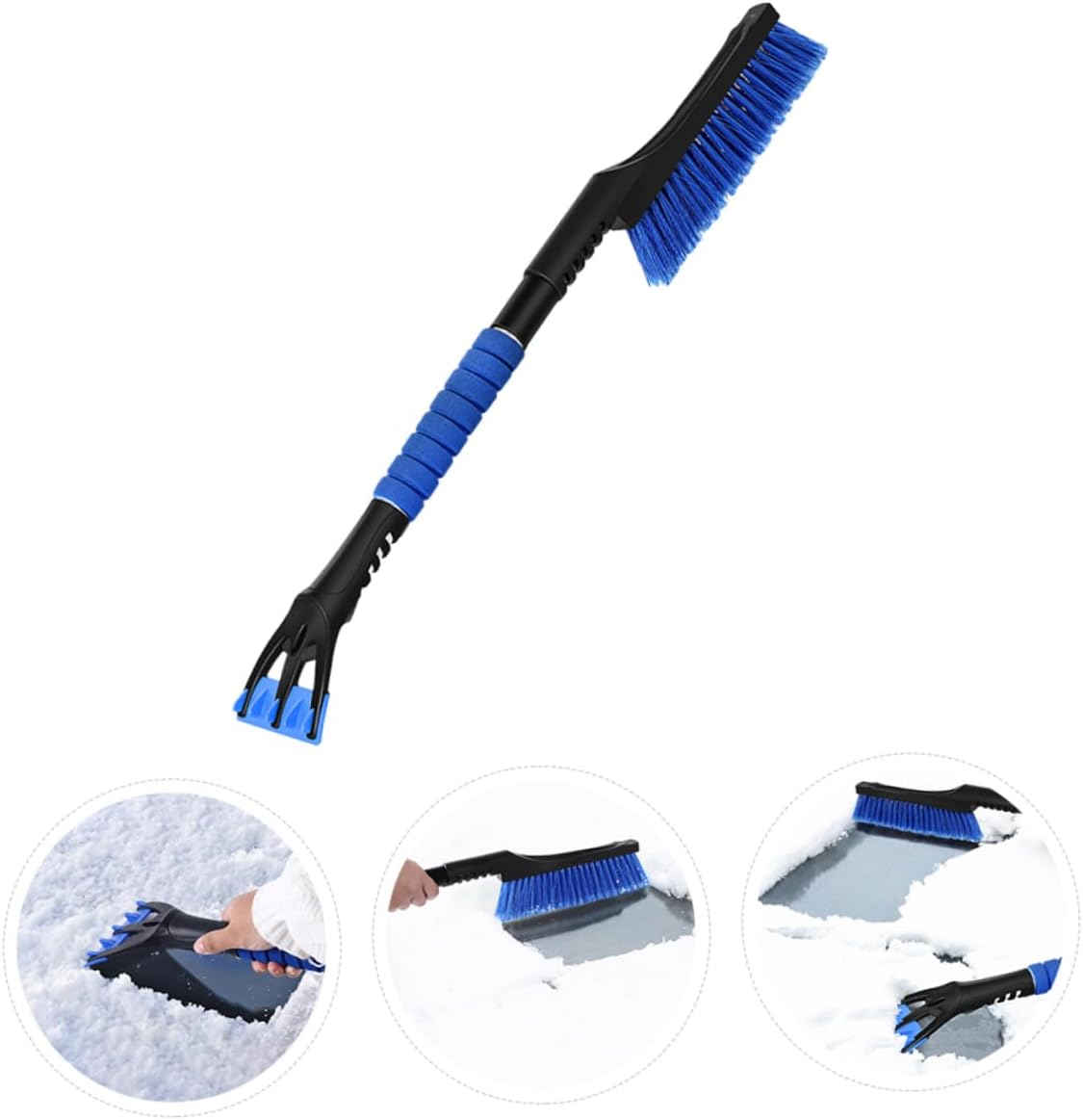 BESPORTBLE Detachable Snow Brush with Ice Scraper Durable Bristles for Efficient Snow Removal Compact Winter Accessory for Cars Suvs