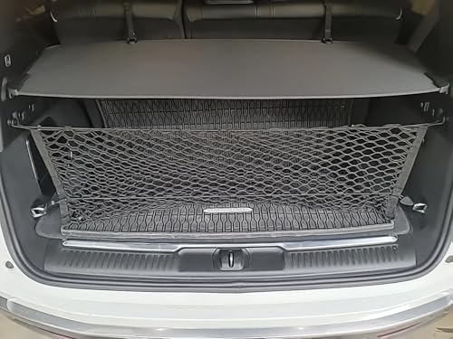 Rear Trunk Organizer Cargo Net for Jeep Wagoneer 2022-2026 – Envelope Style Black Color Cargo Net for SUV – Premium Mesh Elastic Car Trunk Organizer – Compatible with Grand Wagoneer L